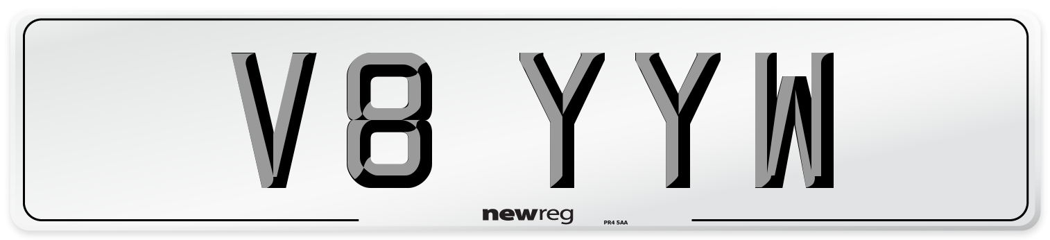 V8 YYW Number Plate from New Reg